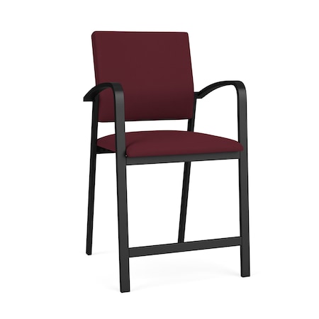 Newport Hip Chair Metal Frame, Black, OH Wine Upholstery